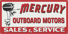 MERCURY OUTBOARD MOTORS AUTHORIZED DEALER MARINE WATERCRAFT OLD SIGN REMAKE ALUMINUM CLAD SIGN VARIOUS SIZES