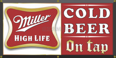 MILLER HIGH LIFE BEER OLD SCHOOL PUB BAR SIGN REMAKE BANNER SIGN ART MURAL 2' X 4'/3' X 6'
