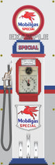 MOBILGAS CLOCK FACE GAS PUMP Sign Printed Banner VERTICAL 2' x 6'
