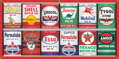 OIL CAN COLLECTION GAS STATION DISPLAY BANNER ART MURAL OPTION SIZE/DESIGN VARIOUS SIZES