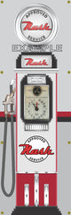NASH APPROVED SERVICE GASOLINE OLD CLOCK FACE GAS PUMP Sign Printed Banner VERTICAL 2' x 6'