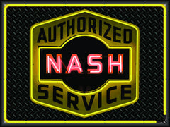 NASH AUTHORIZED SERVICE DEALER Neon Effect Sign Printed Banner 4' x 3'