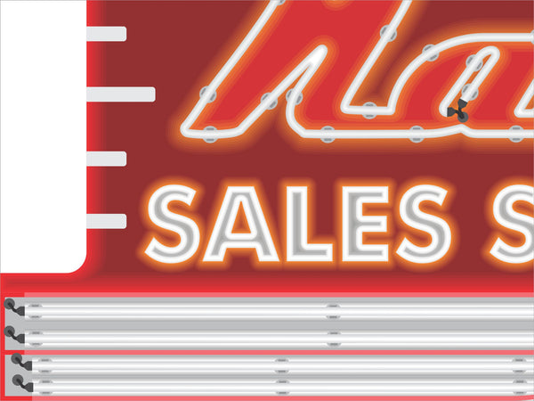 NASH CAR SALES DEALER OLD REMAKE MARQUEE Neon Effect Sign Printed Banner 4' x 3'