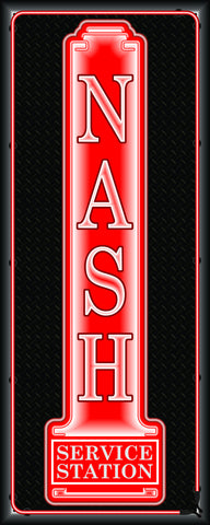 NASH SERVICE STATION Neon Effect Sign Printed Banner VERTICAL 2' x 5'