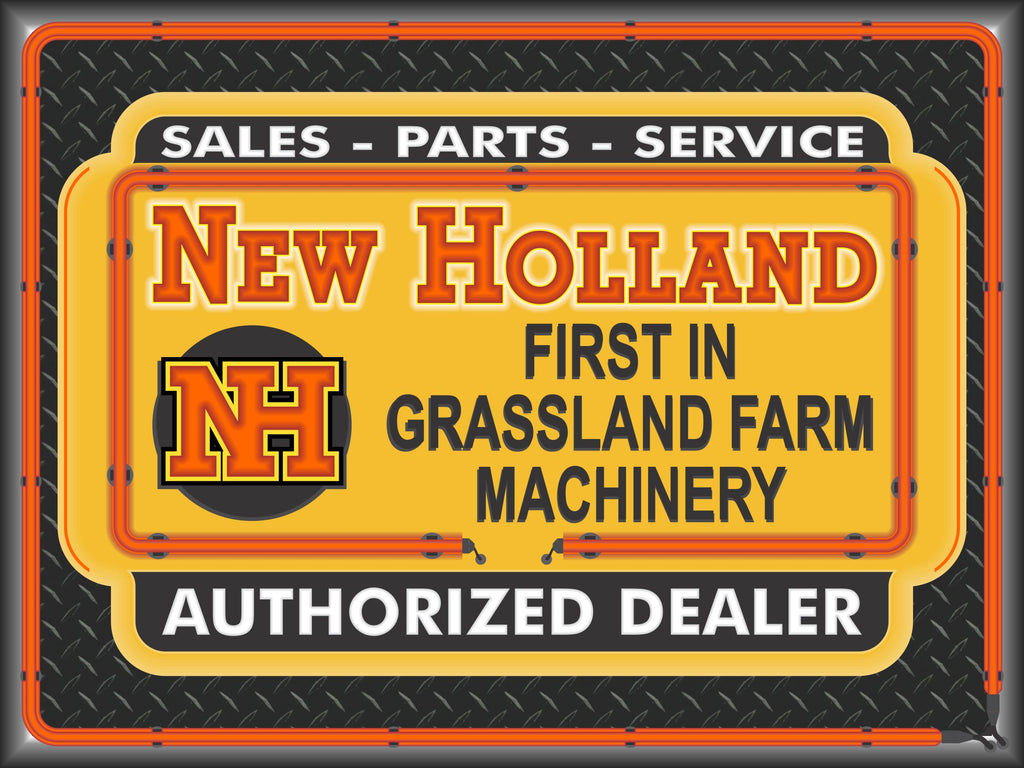 NEW HOLLAND TRACTORS DEALER STYLE SIGN SALES SERVICE PARTS TRACTOR REPAIR SHOP REMAKE BANNER 3' X 4'