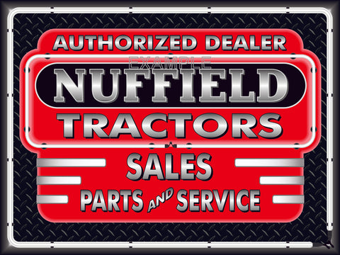 NUFFIELD TRACTORS DEALER STYLE SIGN SALES SERVICE PARTS TRACTOR REPAIR SHOP REMAKE BANNER 3' X 4'