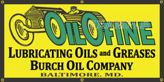 OILOFINE LUBRICATING OILS MOTOR OIL VINTAGE OLD SCHOOL SIGN REMAKE BANNER SIGN ART MURAL 2' X 4'/3' X 6'