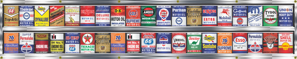 OIL CAN COLLECTION GAS STATION DISPLAY BANNER ART MURAL OPTION SIZE/DESIGN VARIOUS SIZES