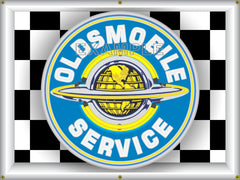 OLDSMOBILE SERVICE CAR SALES DEALER REPAIR SHOP SIGN REMAKE PRINTED BANNER ART MURAL 3' X 4'