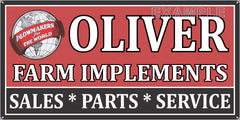 OLIVER FARM IMPLEMENTS TRACTORS FARM DEALER OLD SIGN REMAKE ALUMINUM CLAD SIGN VARIOUS SIZES