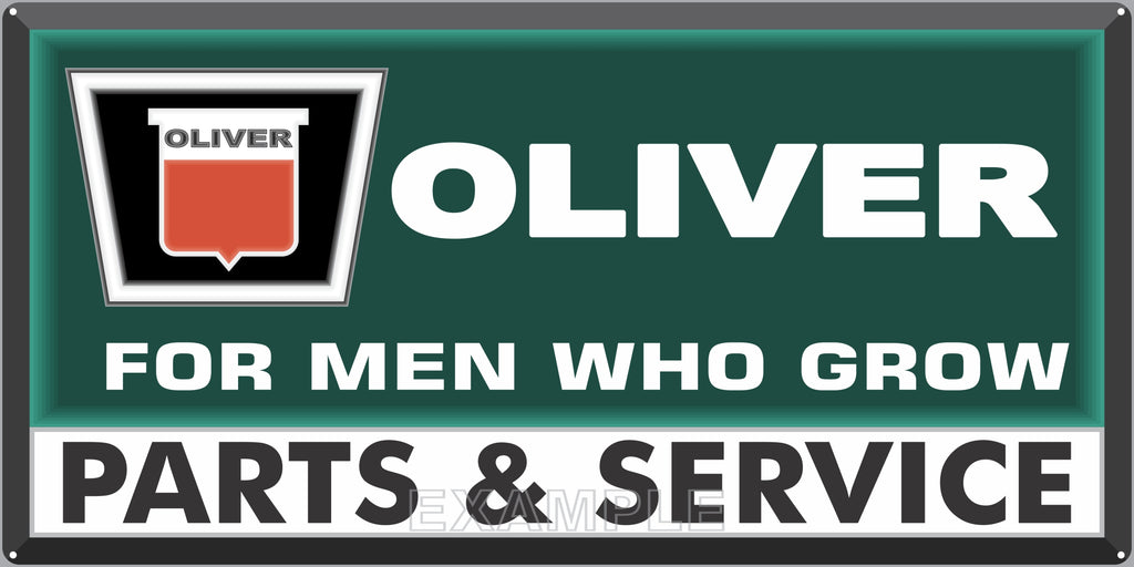 OLIVER TRACTORS KEYSTONE LOGO SALES DEALER OLD SIGN REMAKE ALUMINUM CLAD SIGN VARIOUS SIZES