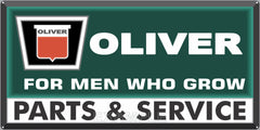 OLIVER TRACTORS KEYSTONE LOGO SALES DEALER OLD SIGN REMAKE ALUMINUM CLAD SIGN VARIOUS SIZES