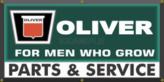 OLIVER FARM TRACTORS DEALER KEYSTONE VINTAGE OLD SCHOOL SIGN REMAKE BANNER SIGN ART MURAL 2' X 4'/3' X 6'