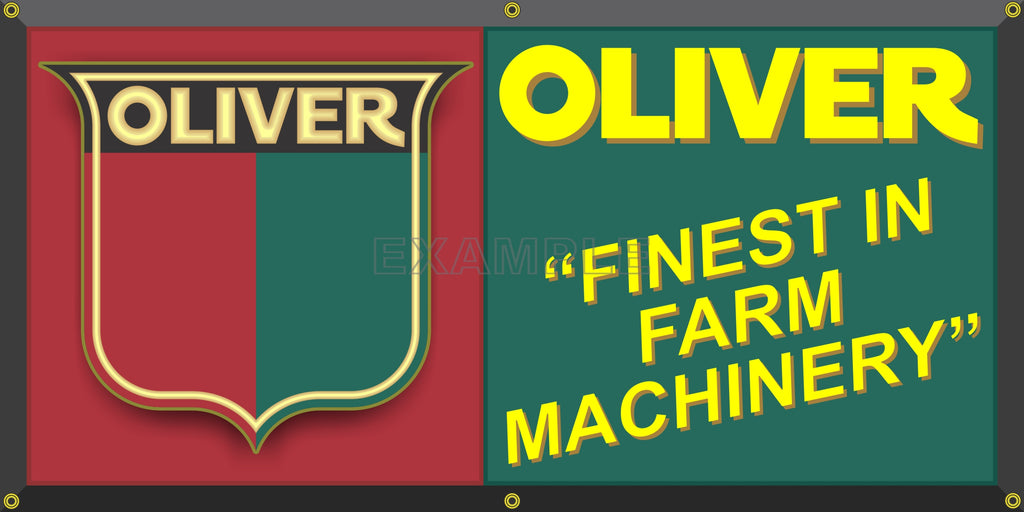 OLIVER FARM TRACTORS DEALER MACHINERY VINTAGE OLD SCHOOL SIGN REMAKE BANNER SIGN ART MURAL 2' X 4'/3' X 6'