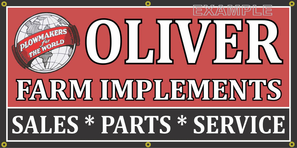 OLIVER FARM IMPLEMENTS TRACTORS FARM MACHINERY VINTAGE OLD SCHOOL SIGN REMAKE BANNER SIGN ART MURAL 2' X 4'/3' X 6'