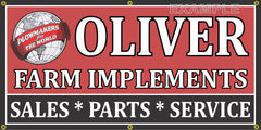 OLIVER FARM IMPLEMENTS TRACTORS FARM MACHINERY VINTAGE OLD SCHOOL SIGN REMAKE BANNER SIGN ART MURAL 2' X 4'/3' X 6'
