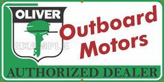 OLIVER OUTBOARDS VINTAGE OLD SCHOOL SIGN REMAKE BANNER SIGN ART MURAL 2' X 4'/3' X 6'