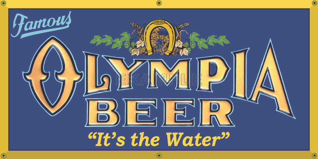 OLYMPIA BEER OLD SCHOOL PUB BAR SIGN REMAKE BANNER SIGN ART MURAL 2' X 4'/3' X 6'