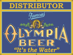 OLYMPIA BEER DISTRIBUTOR OLD SCHOOL VINTAGE BAR SIGN LIQUOR STORE OLD SCHOOL SIGN REMAKE MANNER ART MURAL 4' X 3'