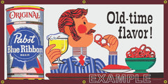 PABST BLUE RIBBON BEER PBR OLD SCHOOL PUB BAR SIGN REMAKE BANNER SIGN ART MURAL 2' X 4'/3' X 6'