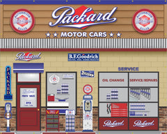 PACKARD MOTOR CARS SALES PARTS SERVICE DEALERSHIP RETRO SCENE WALL MURAL SIGN BANNER GARAGE ART 8' X 10'