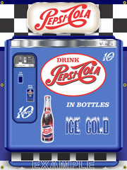 PEPSI-COLA CHEST VENDING MACHINE MURAL Printed Banner XL 4' x 3'