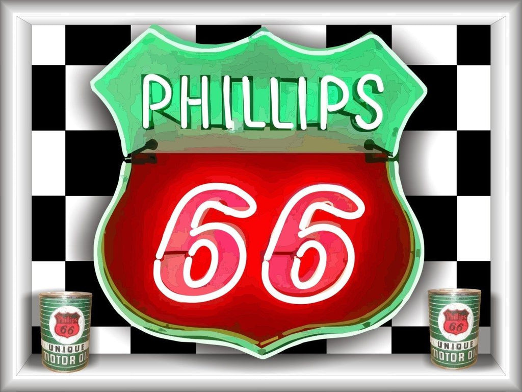 PHILLIPS 66 Neon Effect Sign Printed Banner 4' x 3'