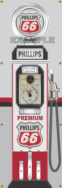 PHILLIPS 66 GASOLINE CLOCK FACE GAS PUMPS GAS STATION DISPLAY PRINTED BANNER 2' x 6' SINGLES OR SET