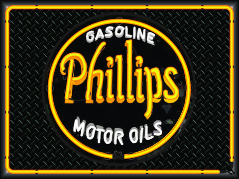 PHILLIPS OLD LOGO Neon Effect Sign Printed Banner 4' x 3'