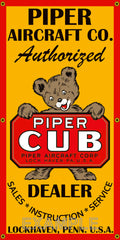 PIPER CUB AIRCRAFT AIRPLANE AUTHORIZED DEALER VINTAGE OLD SCHOOL SIGN REMAKE BANNER SIGN ART MURAL VARIOUS SIZES