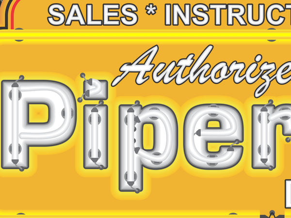 PIPER CUB AIRCRAFT AIRPLANE AVIATION DEALER MARQUEE Neon Effect Sign Printed Banner 4' x 3'