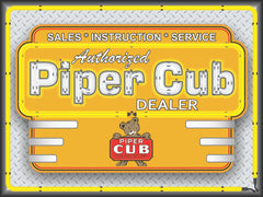 PIPER CUB AIRCRAFT AIRPLANE AVIATION DEALER MARQUEE Neon Effect Sign Printed Banner 4' x 3'