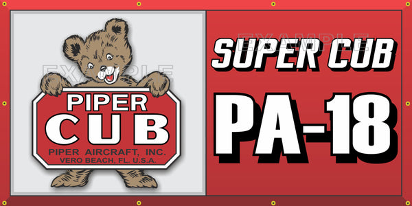 PIPER AIRCRAFT AIRPLANE SUPER CUB PA-18 VINTAGE OLD SCHOOL SIGN REMAKE BANNER SIGN ART MURAL VARIOUS SIZES