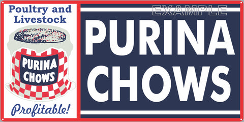 PURINA CHOWS FEEDS FARM FEED STORE OLD SIGN REMAKE ALUMINUM CLAD SIGN VARIOUS SIZES