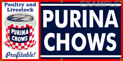 PURINA CHOWS FEED POULTRY & LIVESTOCK FARM FEED STORE VINTAGE OLD SCHOOL SIGN REMAKE BANNER SIGN ART MURAL VARIOUS SIZES