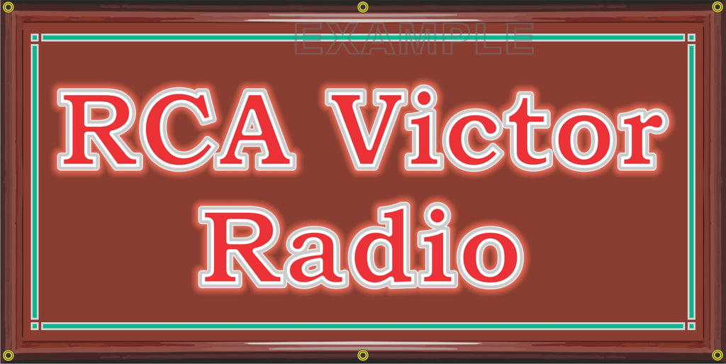 RCA VICTOR RADIO DEALER VINTAGE OLD SCHOOL SIGN REMAKE BANNER SIGN ART MURAL 2' X 4'/3' X 6'
