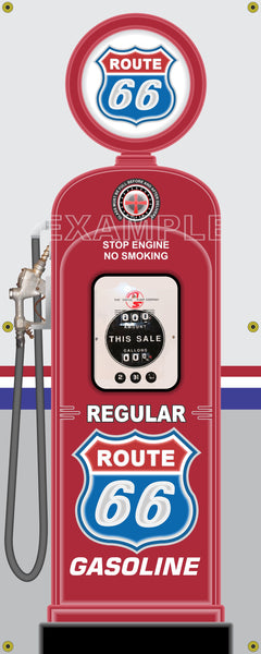 ROUTE 66 DISPLAY GAS PUMP INDIVIDUAL OR SET PRINTED BANNER SHOP ART MURAL 2' X 5'