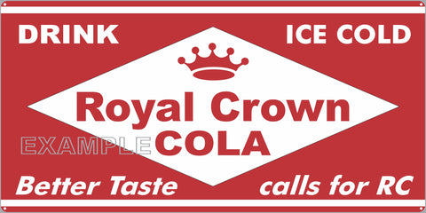 ROYAL CROWN COLA RC SODA POP GENERAL STORE RESTAURANT DINER OLD SIGN REMAKE ALUMINUM CLAD SIGN VARIOUS SIZES