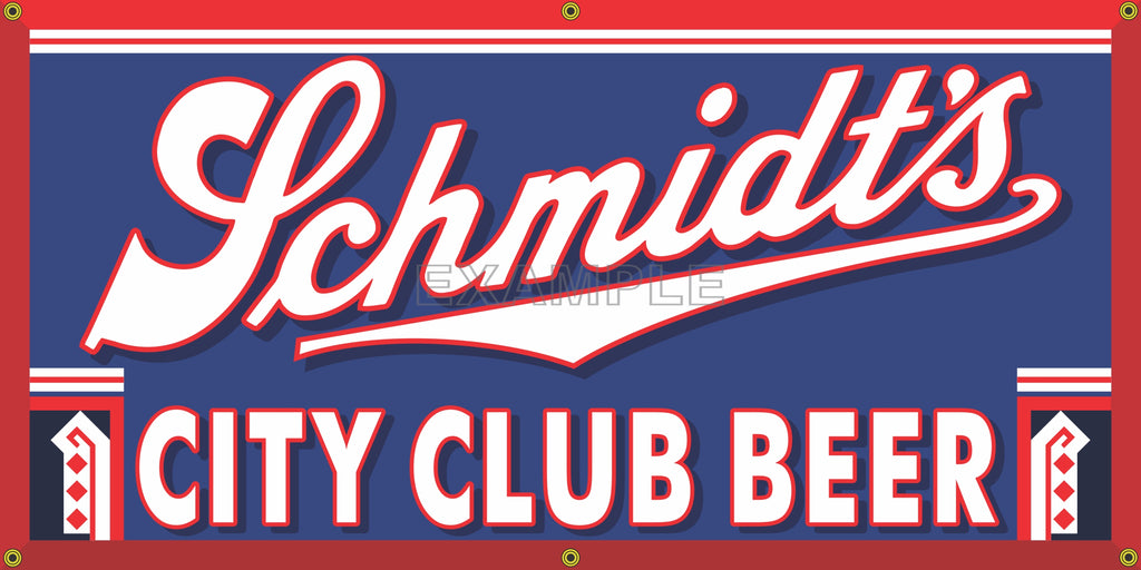 SCHMIDT'S CITY BEER BREWERY OLD SCHOOL PUB BAR SIGN REMAKE BANNER SIGN ART MURAL 2' X 4'/3' X 6'