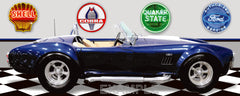 SHELBY COBRA BLUE CAR GARAGE SCENE SIDE VIEW BANNER SIGN ART MURAL VARIOUS SIZES
