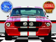 SHELBY GT500CR GARAGE SCENE Neon Effect Sign Printed Banner 4' x 3'