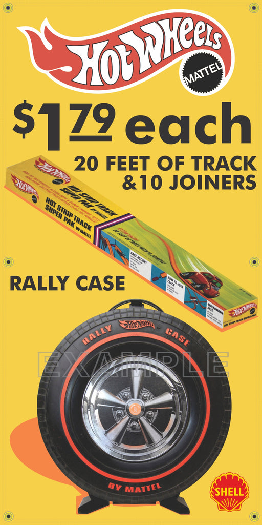 SHELL GAS STATION HOT WHEELS TRACK PACK RALLY CASE REMAKE BANNER ART VARIOUS SIZES