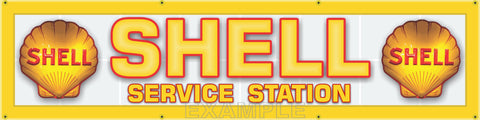 SHELL GAS SERVICE STATION MAIN LETTER SIGN REMAKE BANNER ART MURAL 24" x 96"