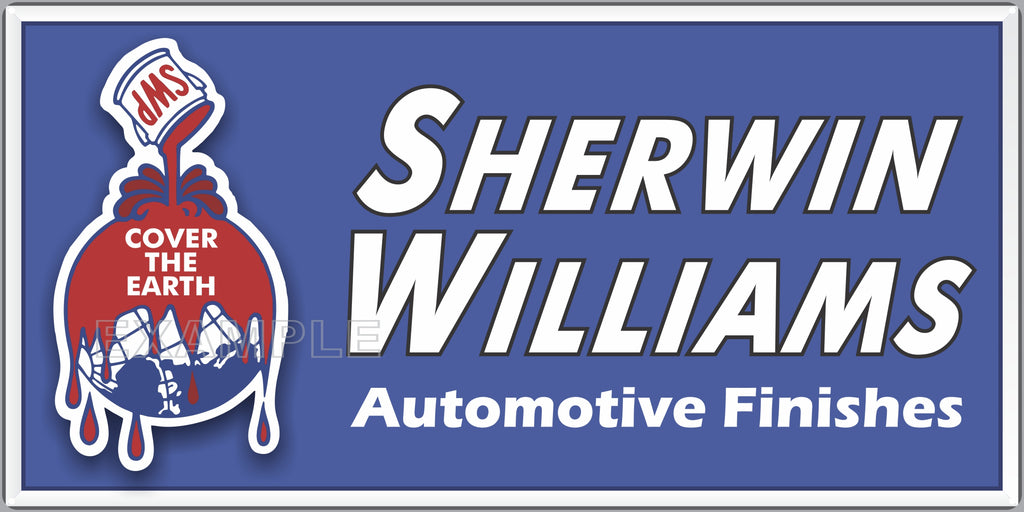 SHERWIN WILLIAMS AUTOMOTIVE PAINTS SERVICE CENTER STATION AUTOMOBILE REPAIR DEALER OLD SIGN REMAKE ALUMINUM CLAD SIGN VARIOUS SIZES