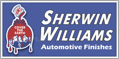 SHERWIN WILLIAMS AUTOMOTIVE PAINTS SERVICE CENTER STATION AUTOMOBILE REPAIR DEALER OLD SIGN REMAKE ALUMINUM CLAD SIGN VARIOUS SIZES