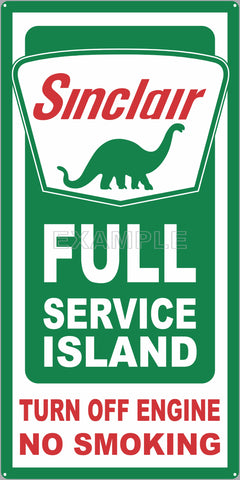 SINCLAIR DINO GAS FULL SERVICE ISLAND GAS STATION SERVICE GASOLINE OLD SIGN REMAKE ALUMINUM CLAD SIGN VARIOUS SIZES