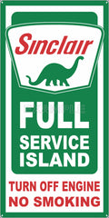 SINCLAIR DINO GAS FULL SERVICE ISLAND GAS STATION SERVICE GASOLINE OLD SIGN REMAKE ALUMINUM CLAD SIGN VARIOUS SIZES