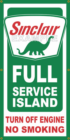 SINCLAIR DINO FULL SERVICE ISLAND VINTAGE OLD SCHOOL SIGN REMAKE BANNER SIGN ART MURAL 2' X 4'/3' X 6'
