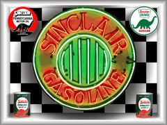 SINCLAIR GASOLINE Neon Effect Sign Printed Banner 4' x 3'
