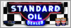 STANDARD OIL Neon Effect Sign Printed Banner HORIZONTAL 5' x 2'